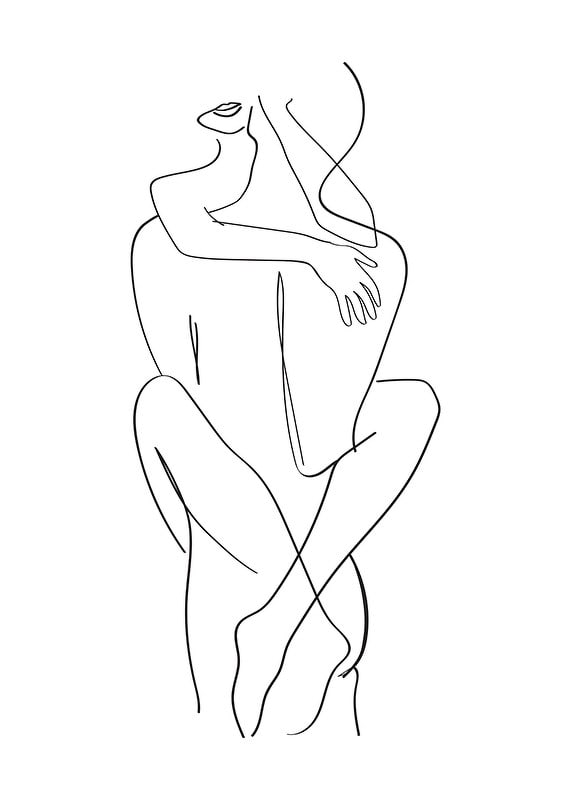 Plakāts Holding Bodies Line Art