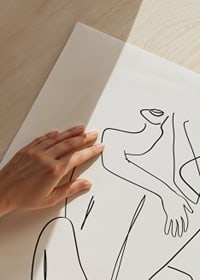 Minimalist line art of seated couple in embrace, black and white-3