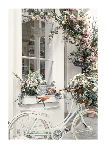 Poster Bicycle And Flowers