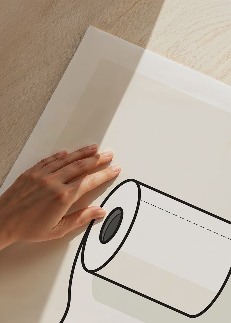 Illustration av toalettrulle med text på ljus bakgrund-12