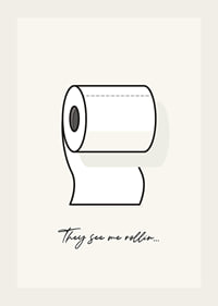 Illustration av toalettrulle med text på ljus bakgrund-3