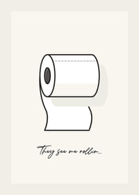 Illustration d'un rouleau de papier toilette avec texte sur fond clair-3