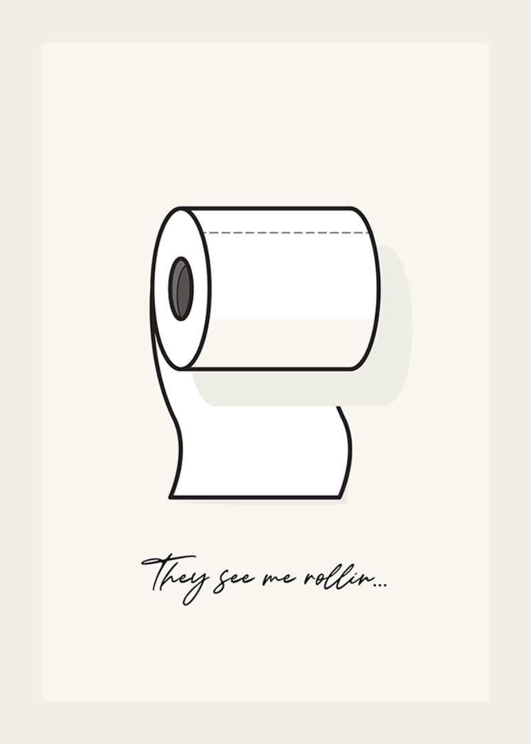 Illustration d'un rouleau de papier toilette avec texte sur fond clair-12