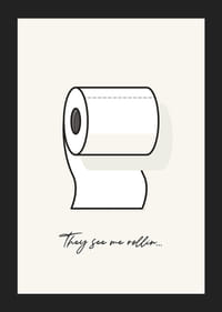 Illustration d'un rouleau de papier toilette avec texte sur fond clair-5