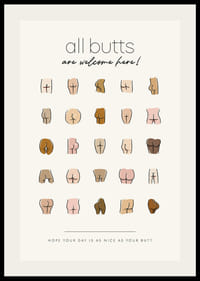 Illustration de fesses de différentes formes et tons de peau avec texte-2