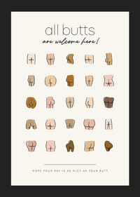 Illustration de fesses de différentes formes et tons de peau avec texte-5