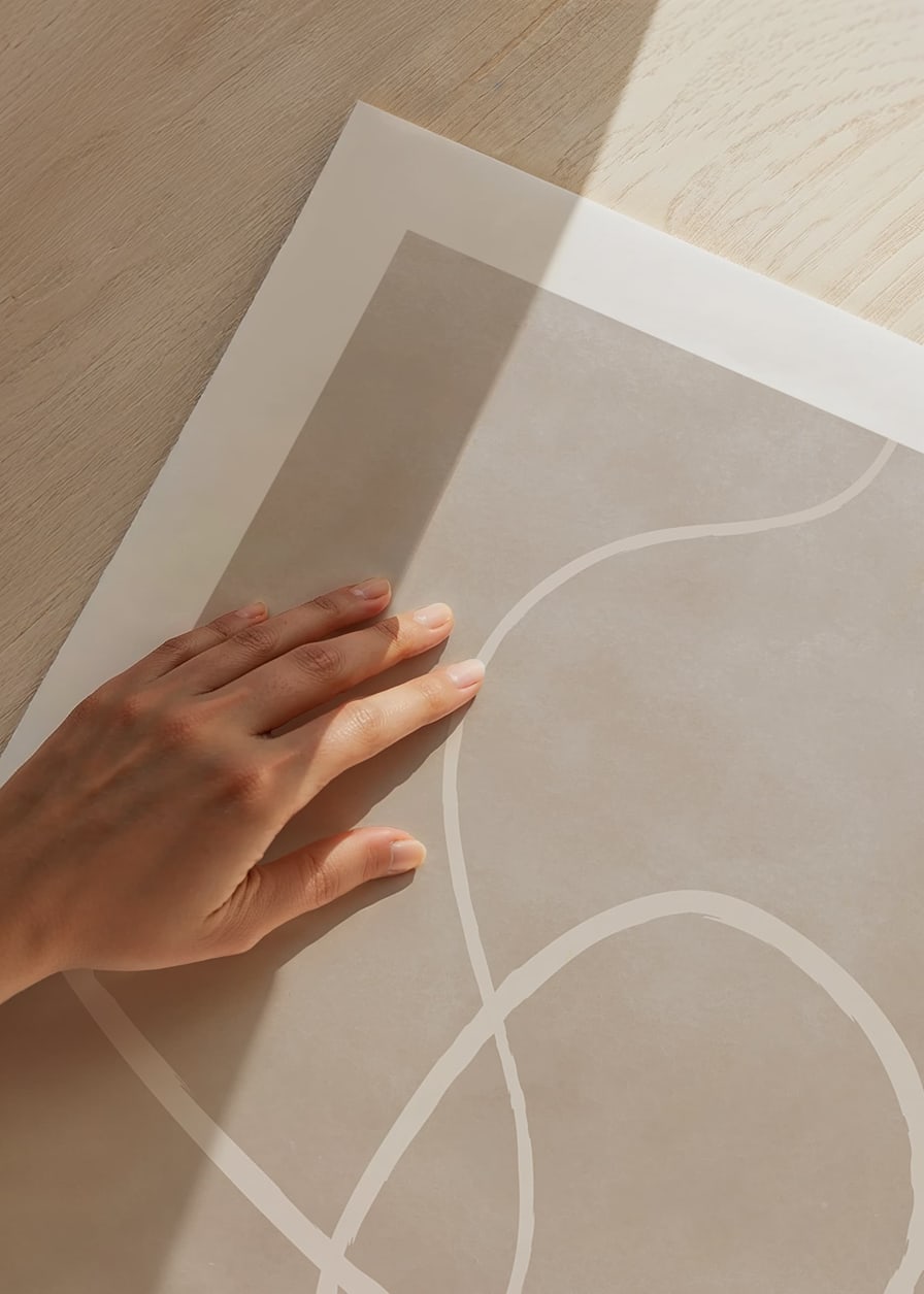 Abstrakta ljusa linjer mot sandfärgad bakgrund, minimalistisk stil-12