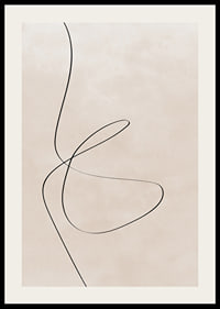 Abstract black line against light beige background, minimalist style-2