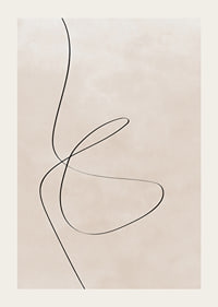 Abstract black line against light beige background, minimalist style-3