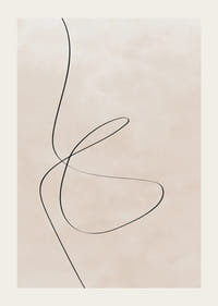 Línea negra abstracta sobre fondo beige claro, estilo minimalista.-3