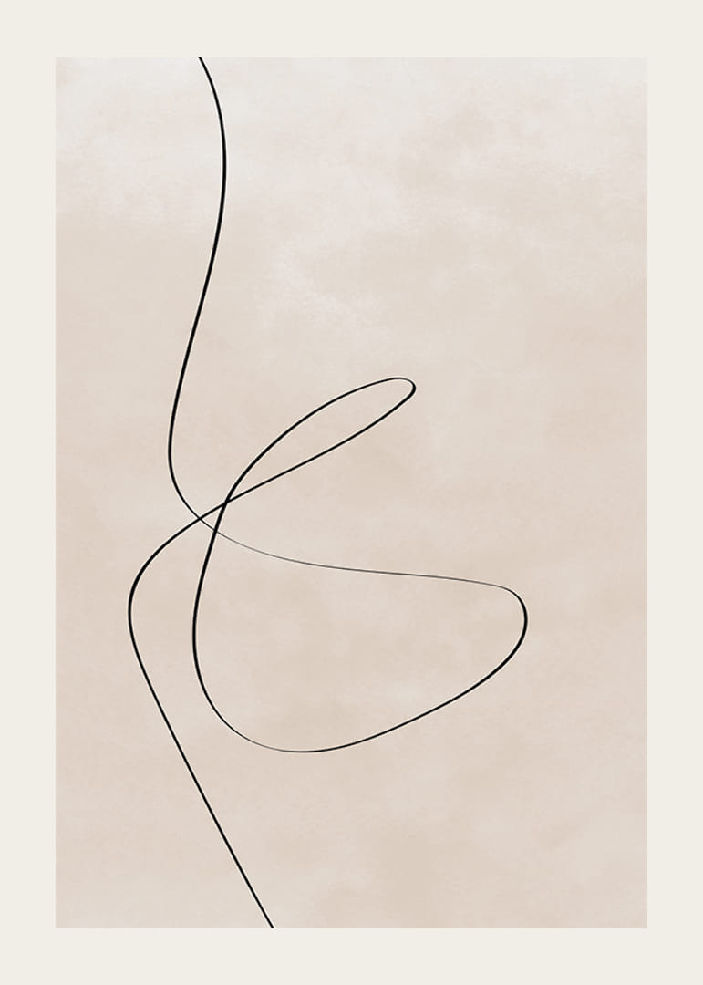 Línea negra abstracta sobre fondo beige claro, estilo minimalista.-12