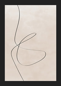 Abstract black line against light beige background, minimalist style-5