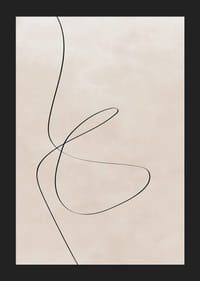 Línea negra abstracta sobre fondo beige claro, estilo minimalista.-5