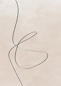 Abstract black line against light beige background, minimalist style-7