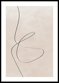 Abstract black line against light beige background, minimalist style-0