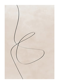 Abstract black line against light beige background, minimalist style-1