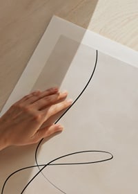 Abstract black line against light beige background, minimalist style-9