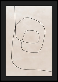 Abstrakt line art med svarta linjer på beige bakgrund-4