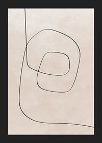 Abstrakt line art med svarta linjer på beige bakgrund-5