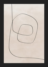 Abstrakti viivapiirros mustilla viivoilla beigellä taustalla-5