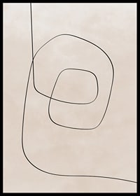 Abstrakt line art med svarta linjer på beige bakgrund-6