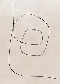 Abstrakt line art med svarta linjer på beige bakgrund-7