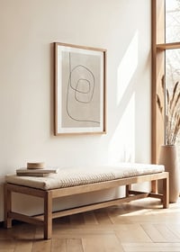 Abstrakt line art med svarta linjer på beige bakgrund-8