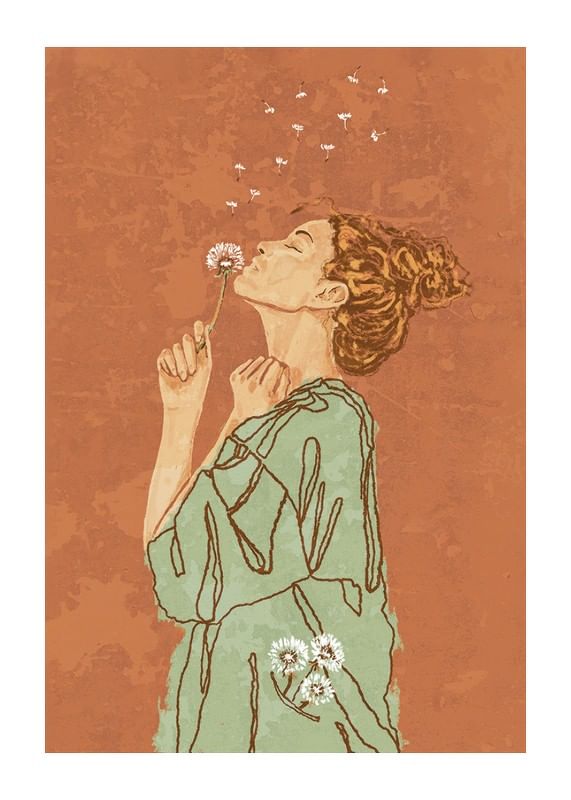 Plagát Woman With Dandelion