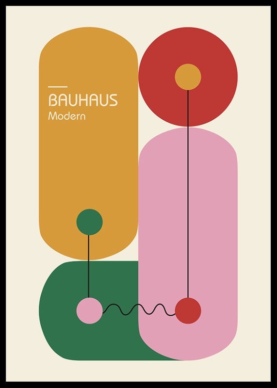 Abstract geometric shapes in green, pink, red and yellow-12