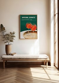 Two Aperol Spritz in wine glasses with orange slices on tray-2