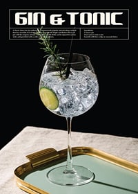 Foto von Gin Tonic im Glas mit Limette und Rosmarin-1