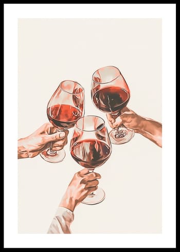 Poster Wine Toast Among Friends