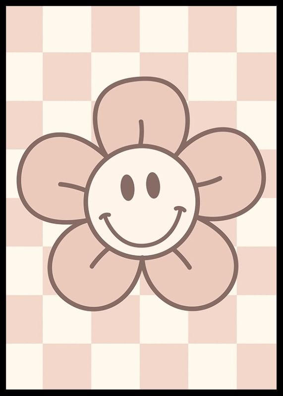 Pink Smiley Flower-12