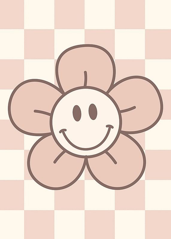 Pink Smiley Flower-12