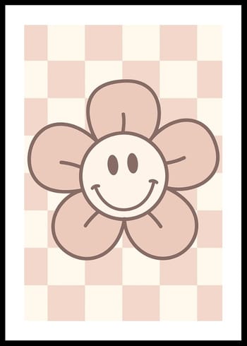 Poster Pink Smiley Flower