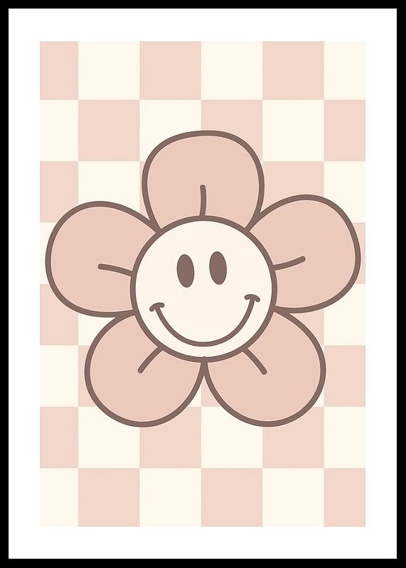 Pink Smiley Flower-12