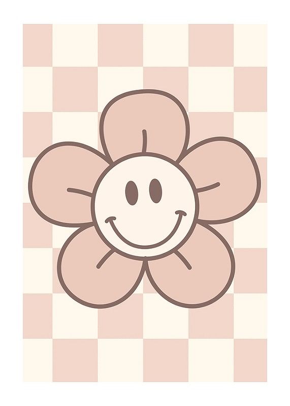 Pink Smiley Flower-12