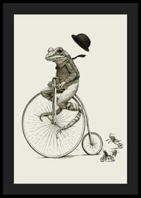 Illustration détaillée d'une grenouille sur une grande roue avec un nœud papillon-4