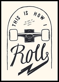Illustration of skateboard wheels and text in black and white-6