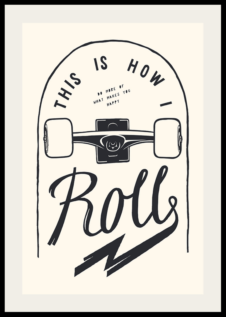 Illustration of skateboard wheels and text in black and white-12