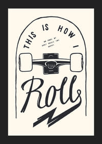 Illustration af skateboardhjul og tekst i sort-hvid-5