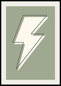 Graphic lightning illustration in white with green background-2
