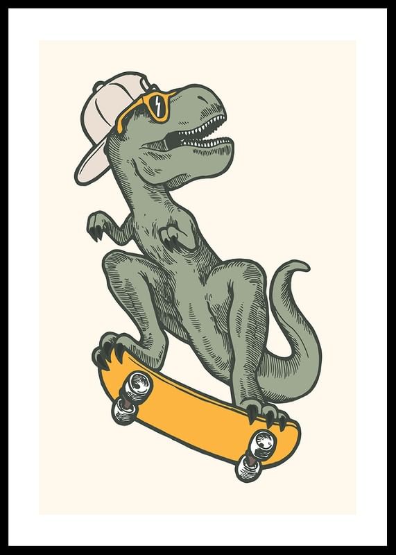 T-rex Dino Skateboarding-12