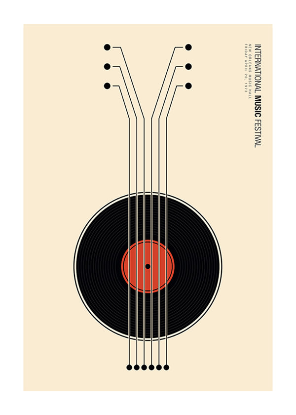 Plakāts Vinyl Guitarr Music