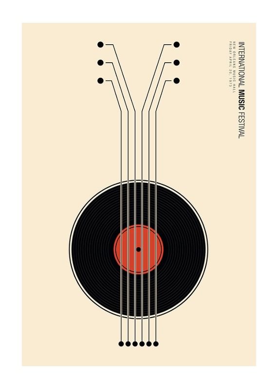 Plagát Vinyl Guitarr Music