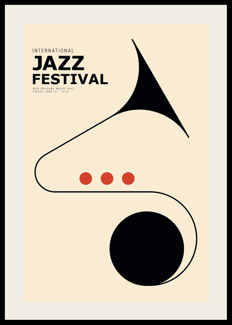 Abstrakt illustration av jazzinstrument i svart och rött-12