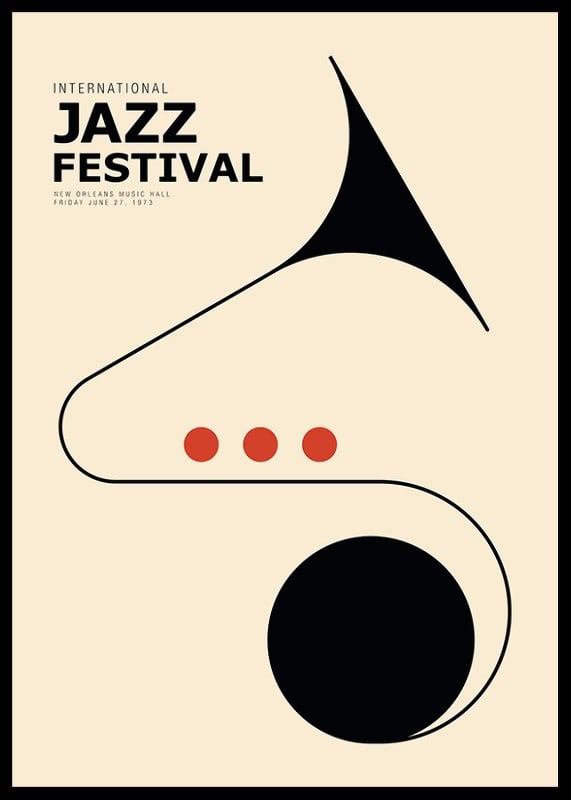 Abstrakt illustration av jazzinstrument i svart och rött-12