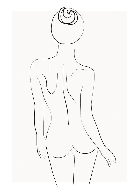 Plakāts Female Body Line Art
