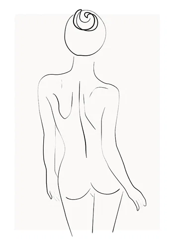 Poster Female Body Line Art