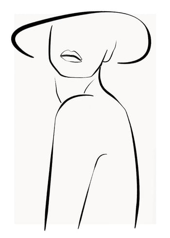 Plakatas Posing In Hat Line Art